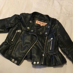 Toddler leather like biker jacket